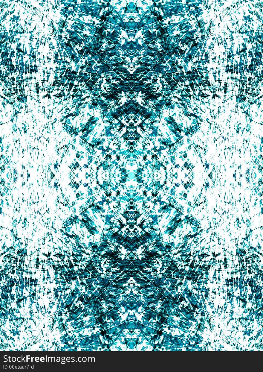 Kaleidoscope made of green lines. Illustration made on computer.