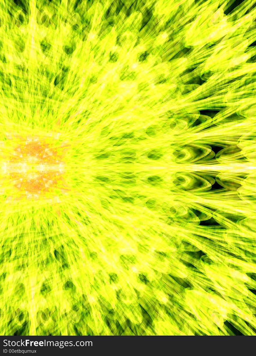 Rosette lights line looks like an exotic flower or shining star. Illustration made on computer.