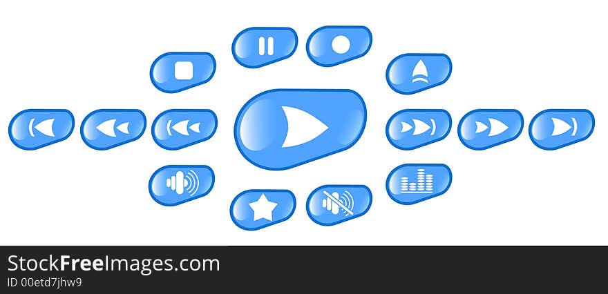 Media player raster iconset. Vector version is available in my portfolio