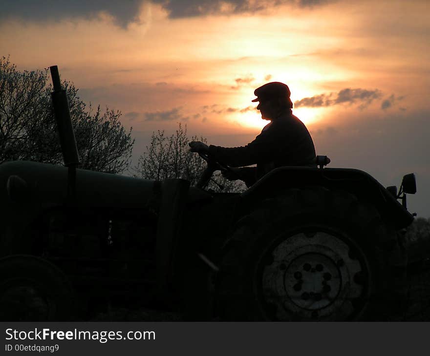 Shadow Of Farm Worker