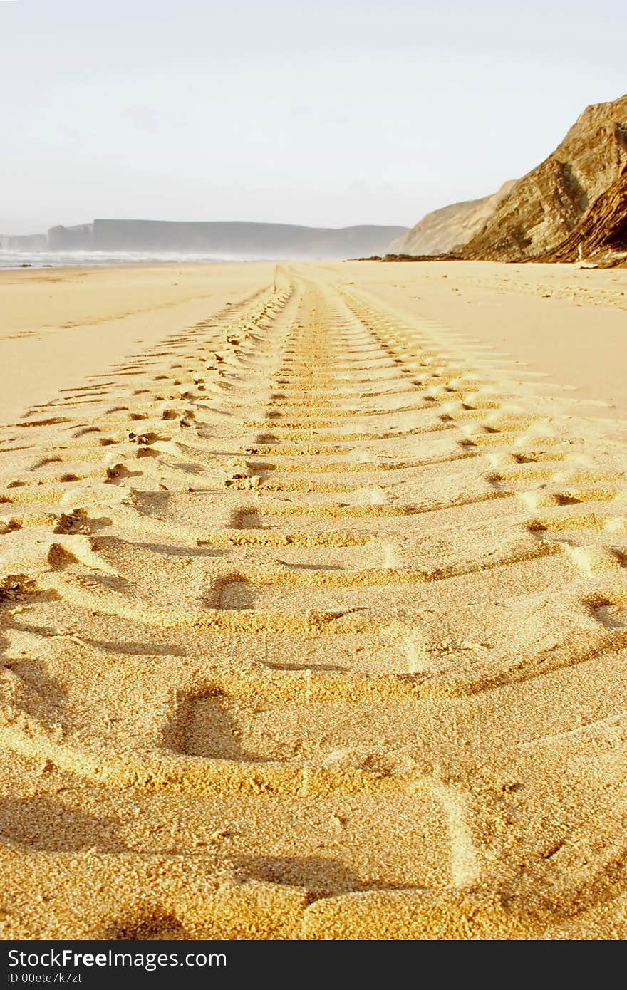 Huge tracks in sand