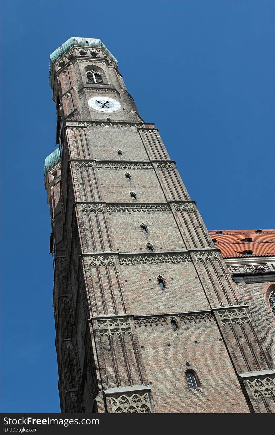 The Frauenkirche is the most famous landmark of munich, germany. The cathedral is located in the center of munich. The architecture is late gothic style. The Frauenkirche is the most famous landmark of munich, germany. The cathedral is located in the center of munich. The architecture is late gothic style.