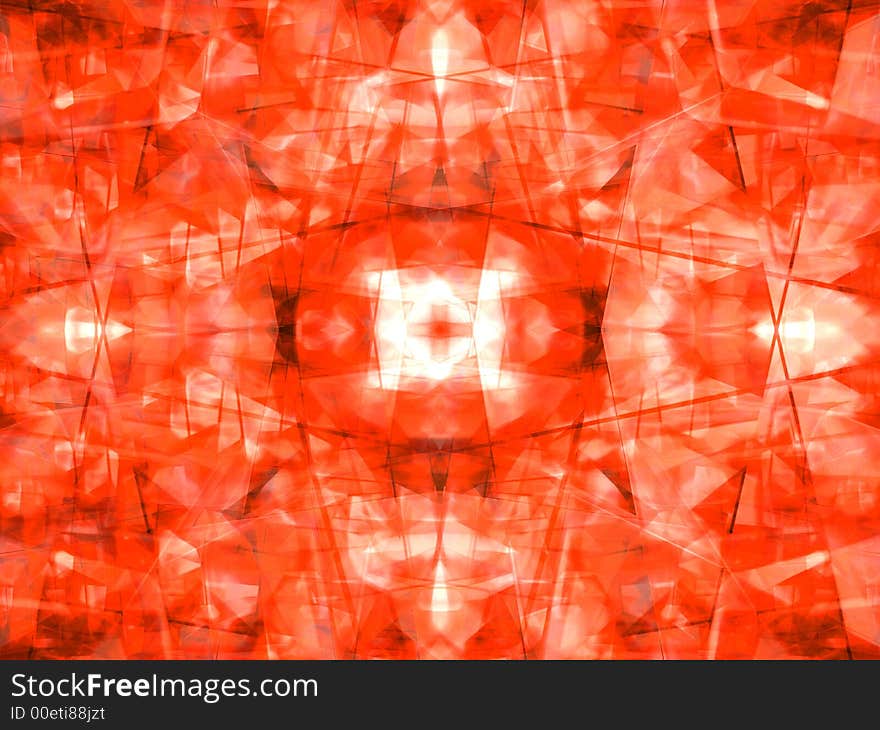 Background made of red diffused triangles. Illustration made on computer.