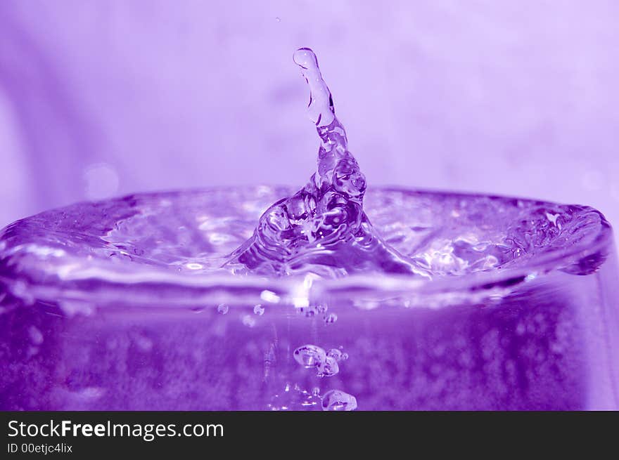 Water and waterdrops in glass