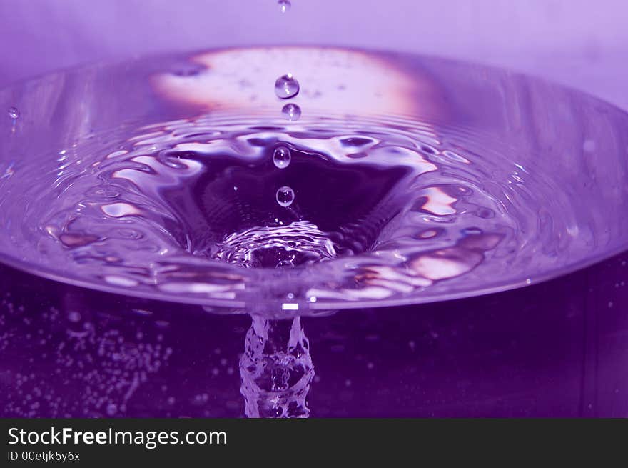 Water and waterdrops in glass