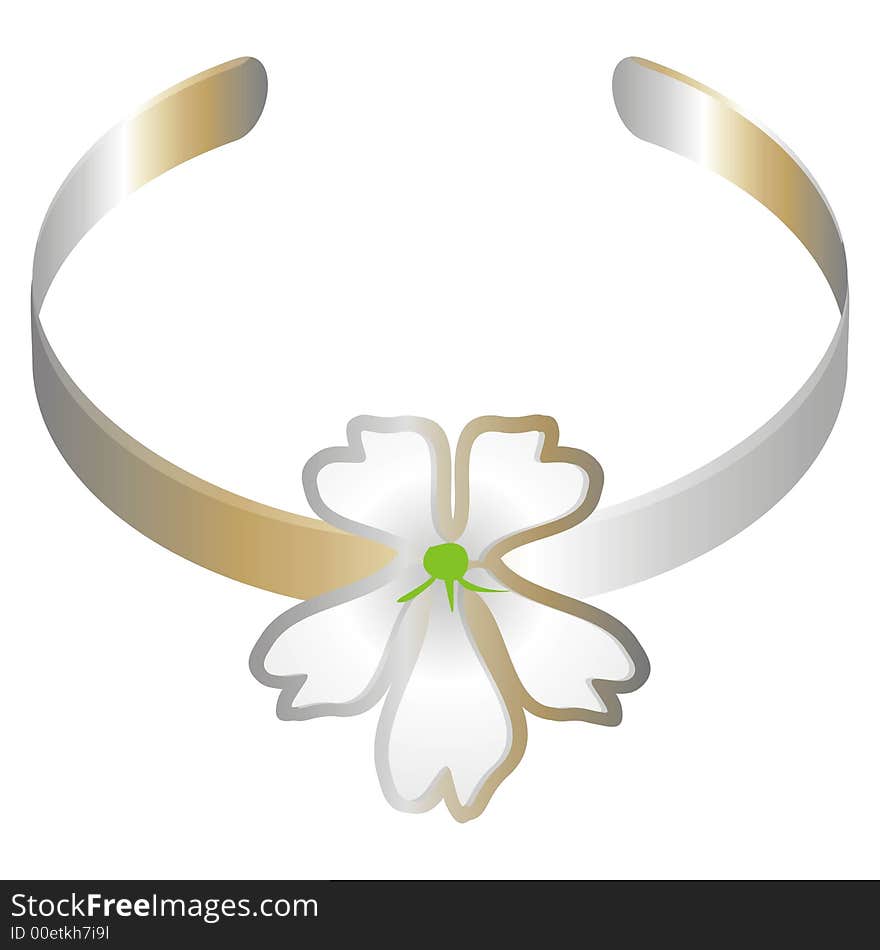 Art illustration of a bracelet with a white flower