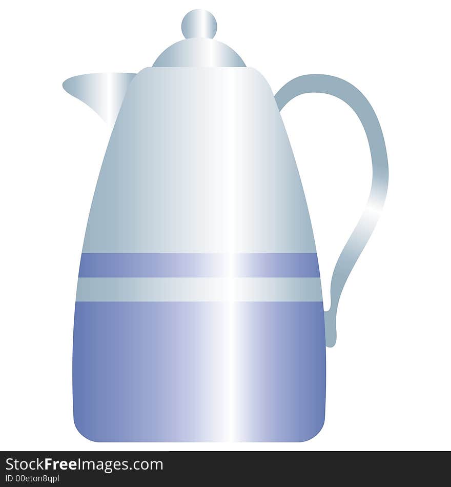 Art illustration of a blue kettle