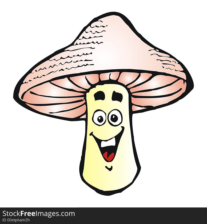 Cartoon illustration of a champignon