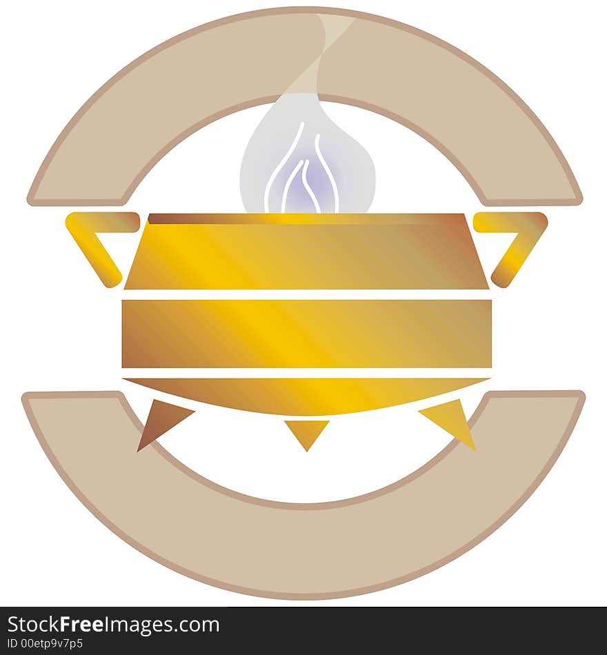 Art illustration or logo of a cauldron. Art illustration or logo of a cauldron