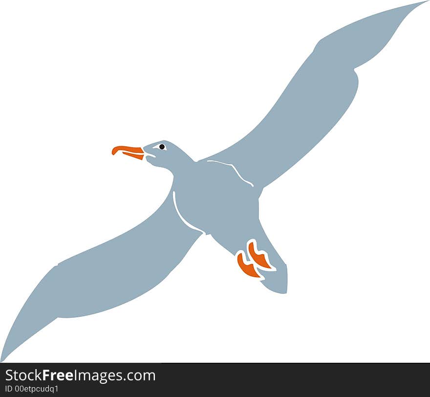 Stylized art illustration of a seagull