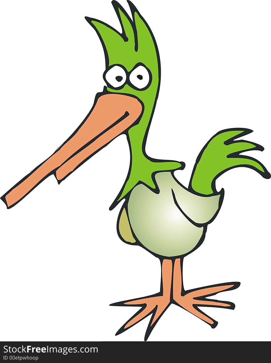 Art illustration of a green bird