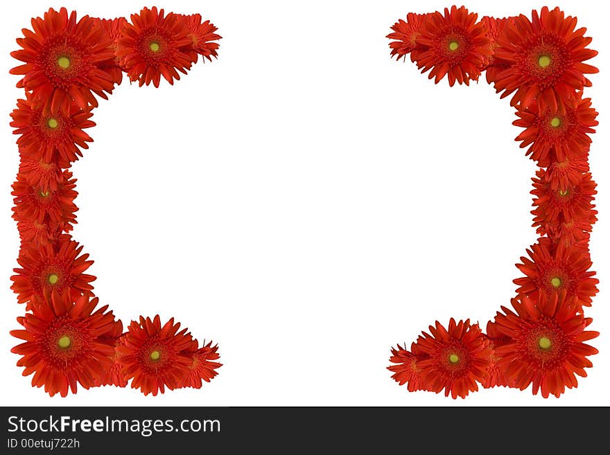 Red floral background with red flower border