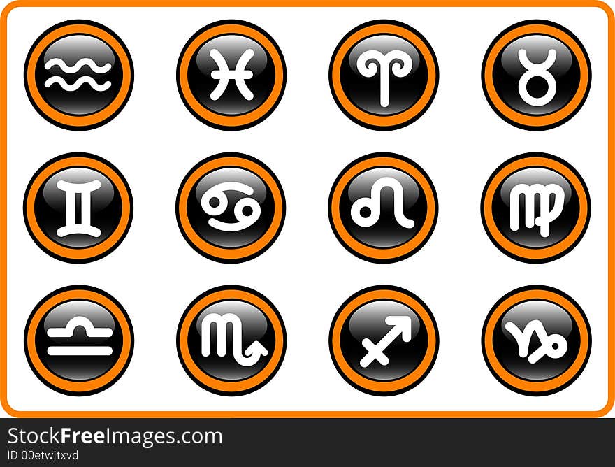 Zodiac raster iconset. Vector version is available in my portfolio