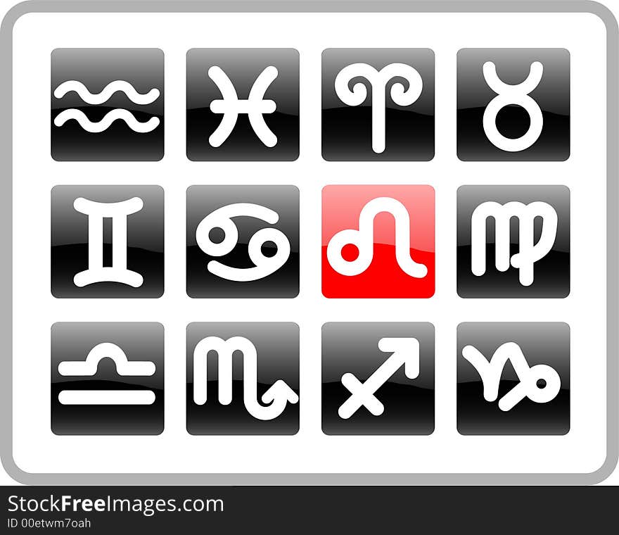 Zodiac raster iconset. Vector version is available in my portfolio