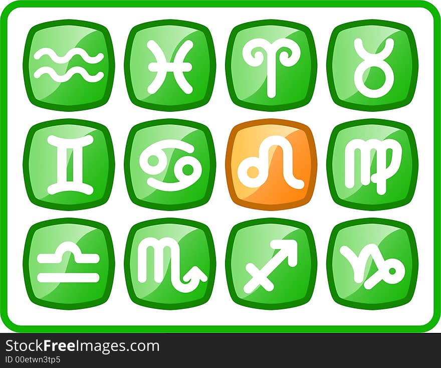 Zodiac raster iconset. Vector version is available in my portfolio