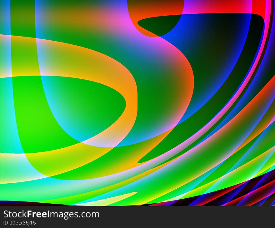 A lot of curves and colors used to create an interesting abstract image. A lot of curves and colors used to create an interesting abstract image