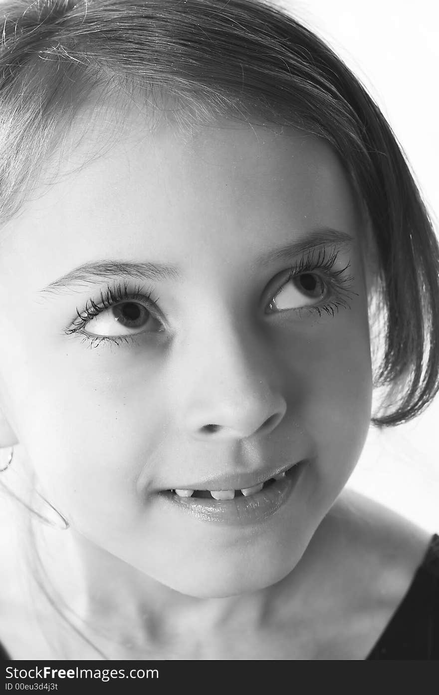 Portrait of happy little girl isolated on white background. Portrait of happy little girl isolated on white background