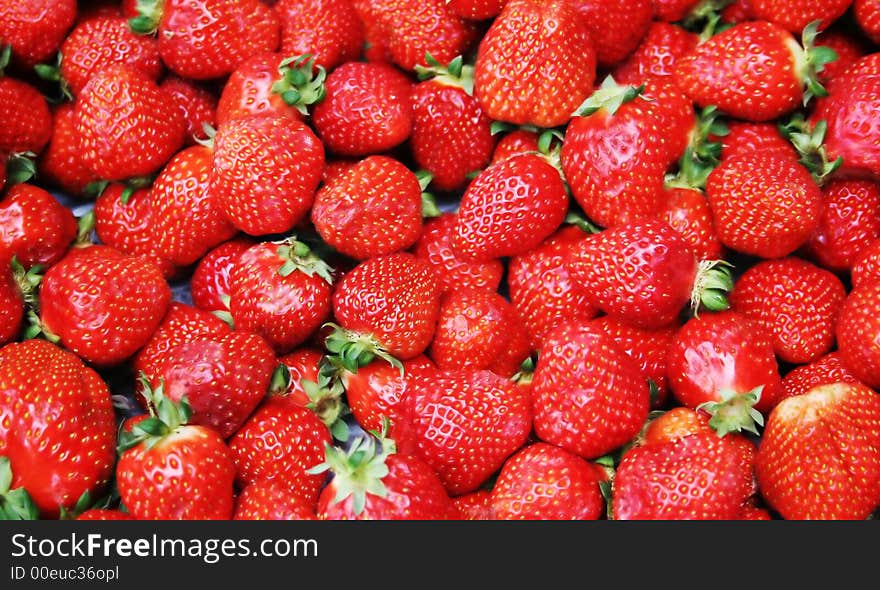 Bright red strawberries - summertime fruit