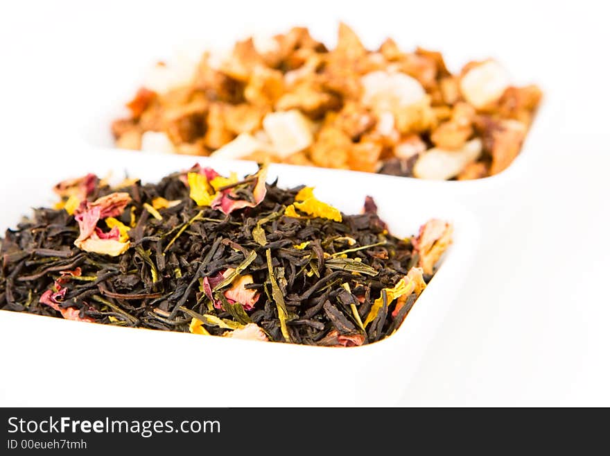 Two different types of tea  with a white background (1). Two different types of tea  with a white background (1)