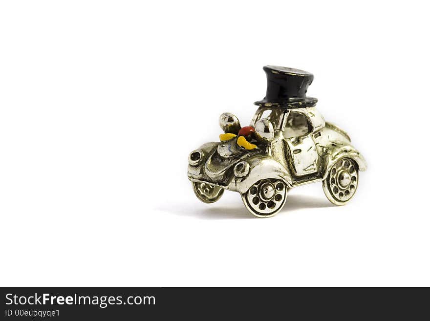 Humor car is a small toy with a clown smile.