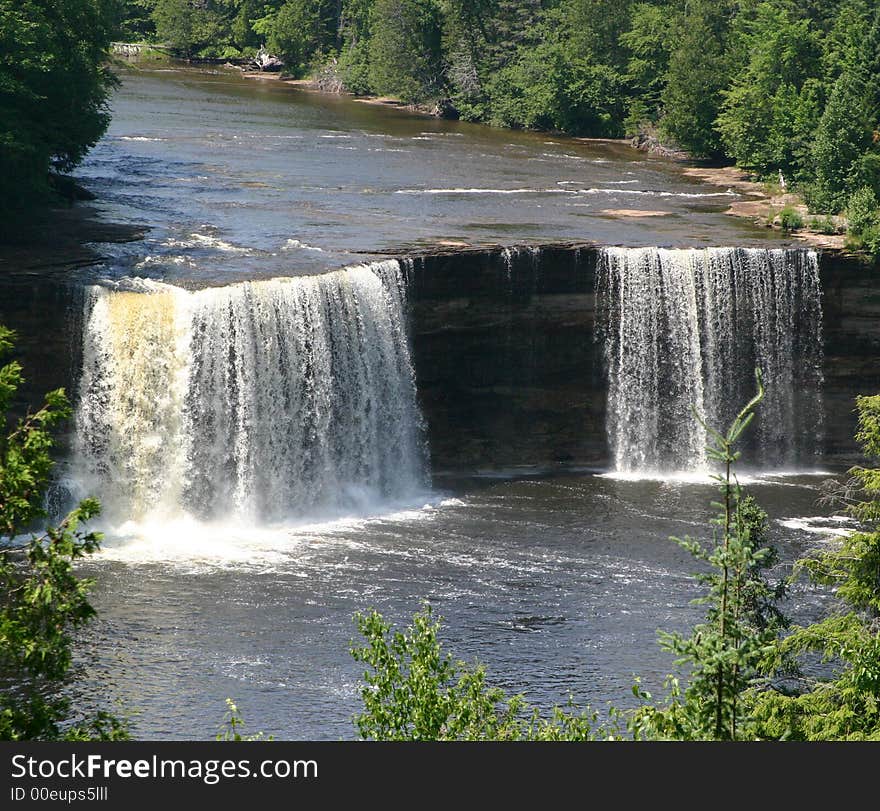 Raging waterfall in UP Michigan