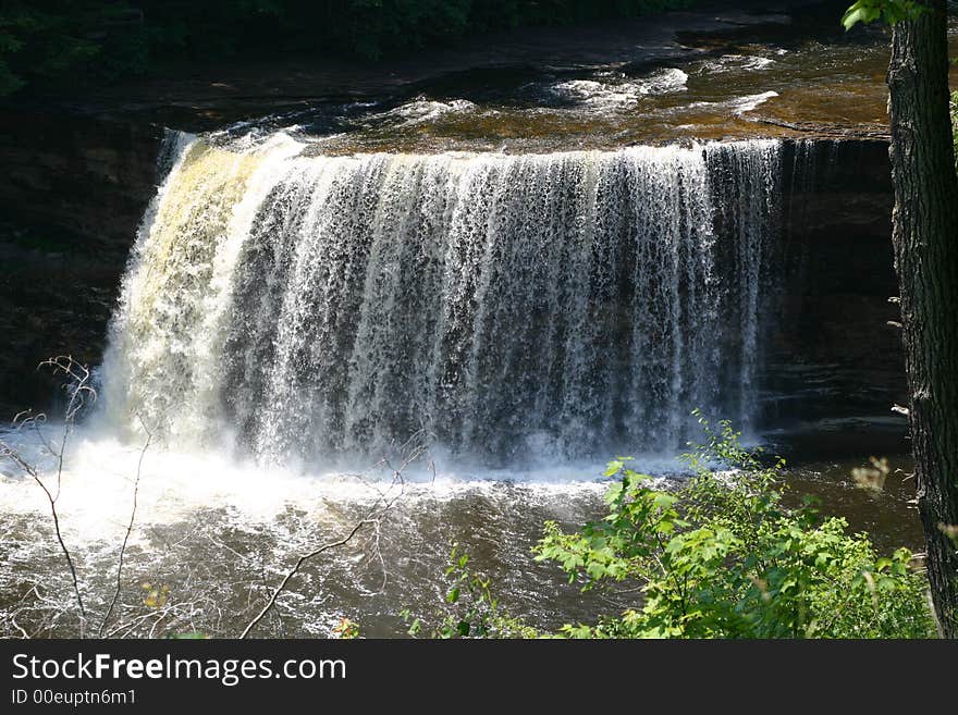 Raging waterfall in UP Michigan