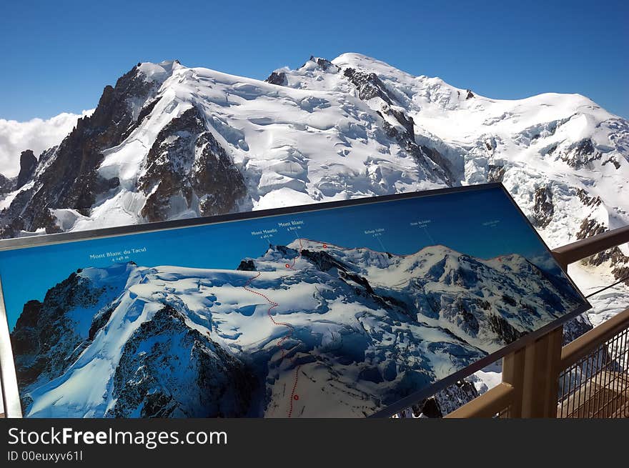 Mont Blanc panorama from Aiguille du Midi, Chamonix, Mont Blanc, West Alps, France, europe