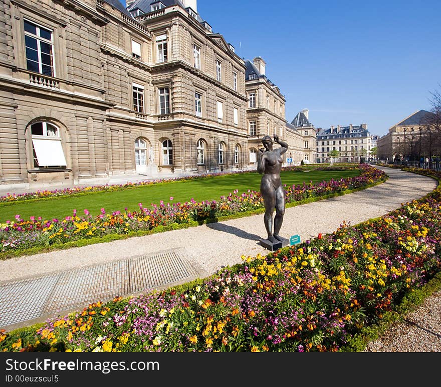 Sculpture in front of the Palais du Luxembourg, Paris, France