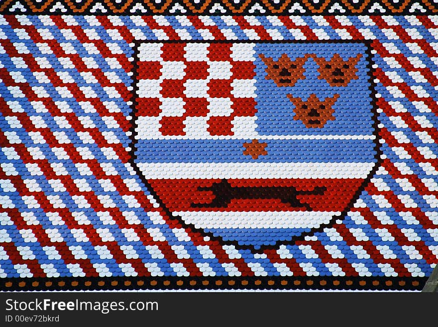 Tiled roof coat of arms