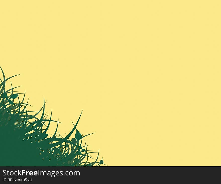 Yellow background with grass