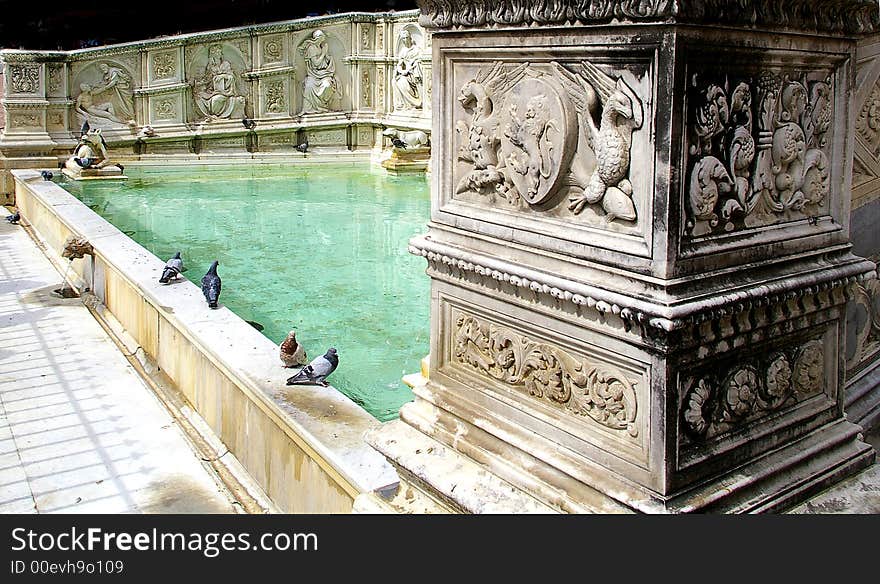 The gaia fountain in Siena