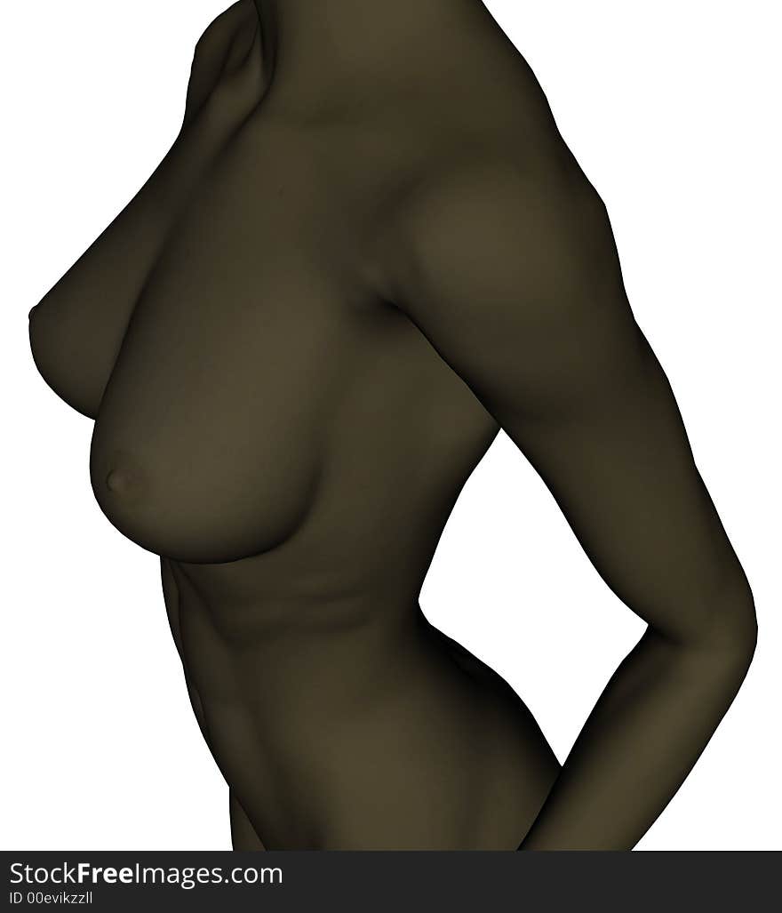 3d rendered Afro nude