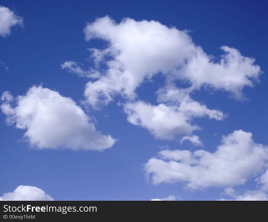 Wonderful blue sky, with some white clouds