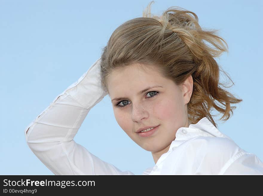 Outdoor photo of a beautiful girl. Outdoor photo of a beautiful girl