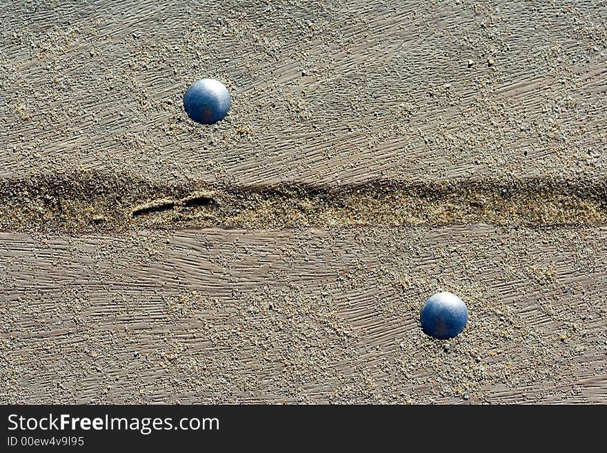 Beach boards with sand on the beach