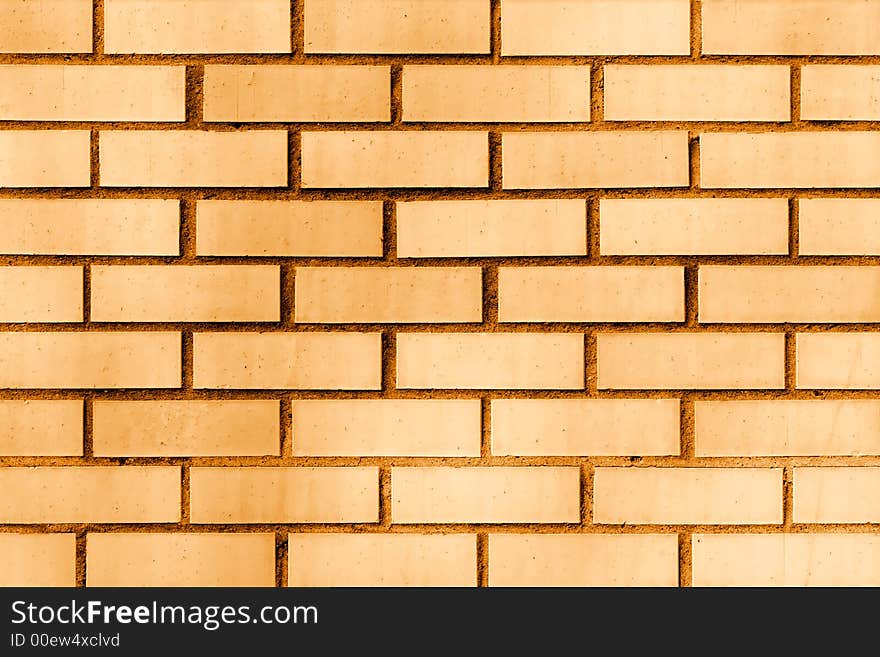 Orange brick wall.