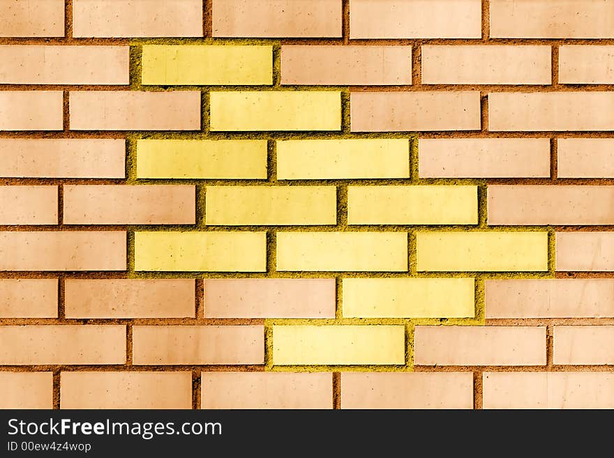 Modern orange brick wall background. Modern orange brick wall background