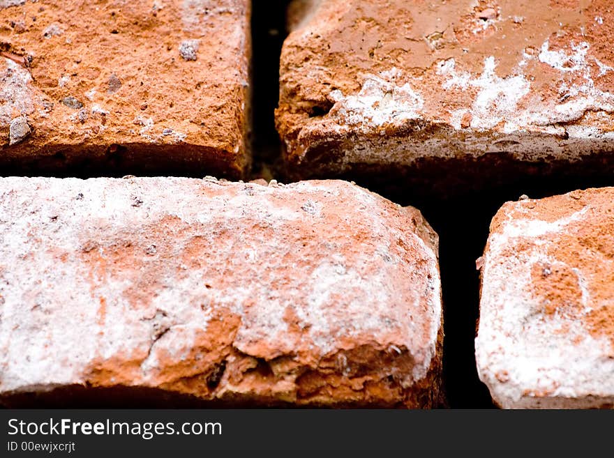 Close-up of orange brick wall