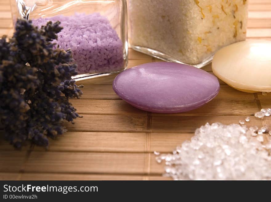 Lavender bath items.