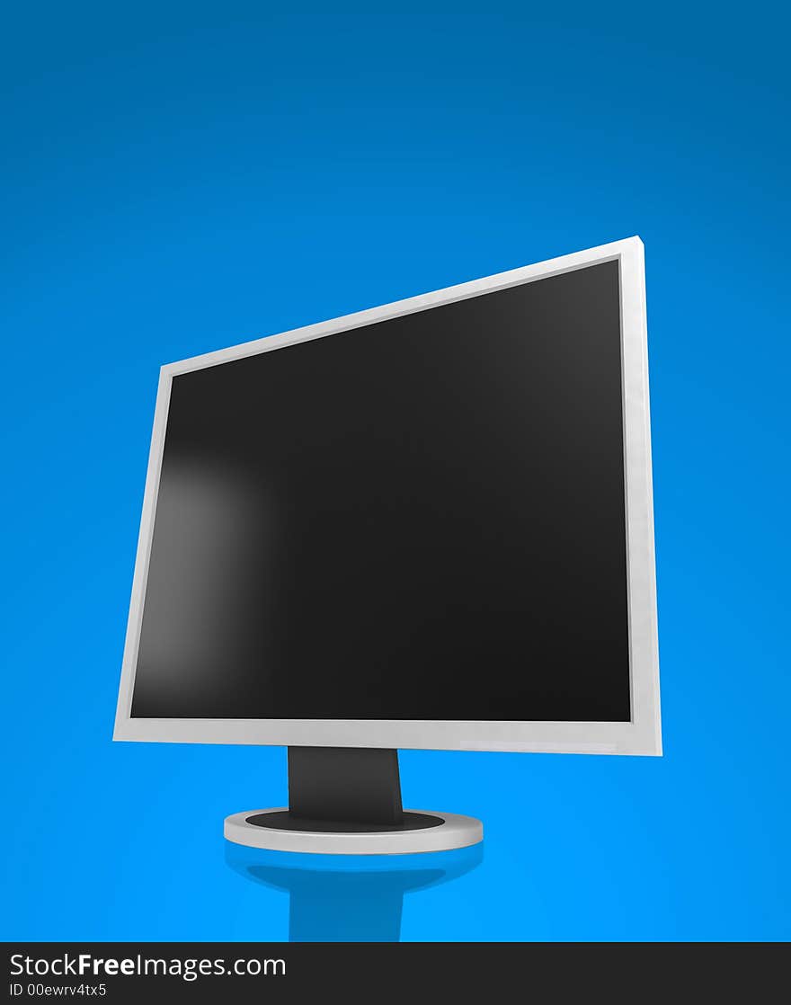 Monitor on blue