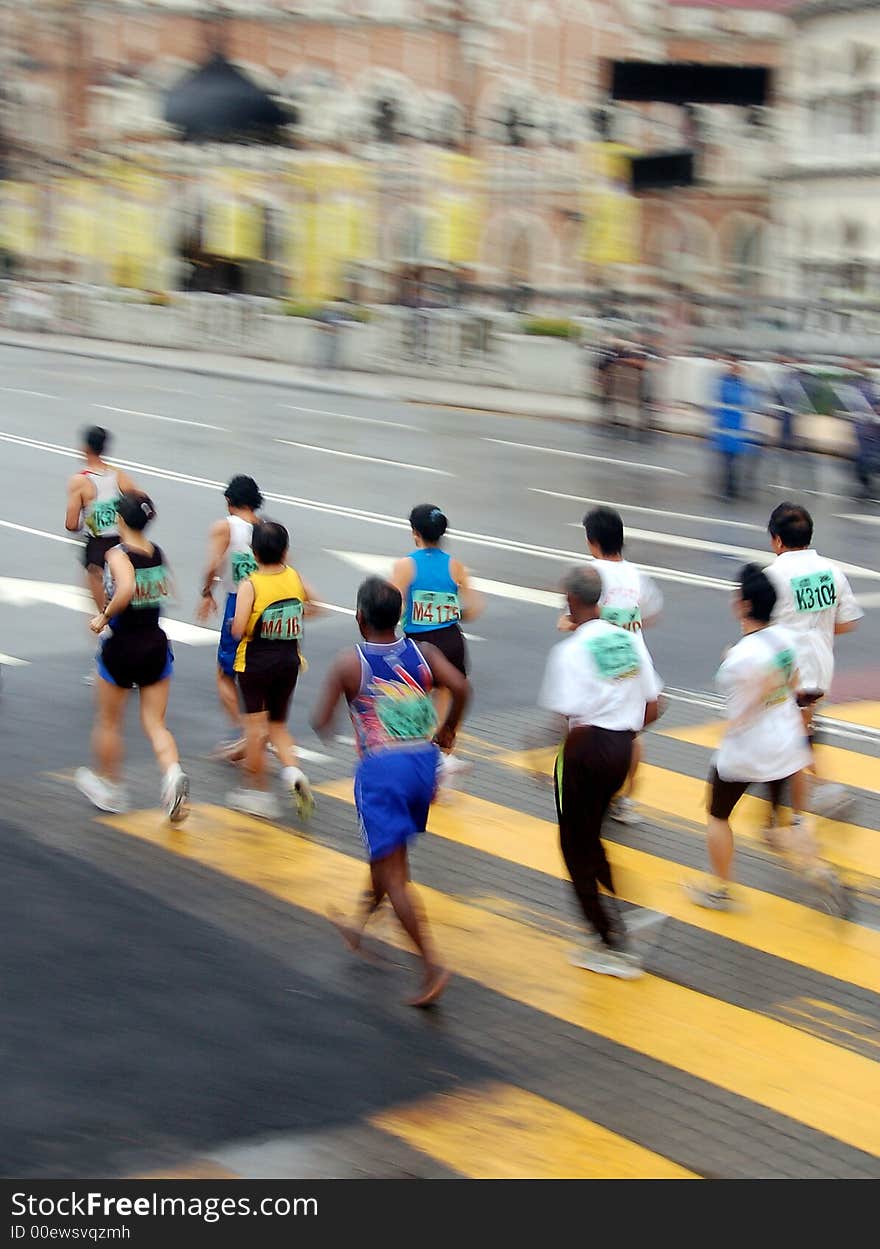 Bare footed competitor