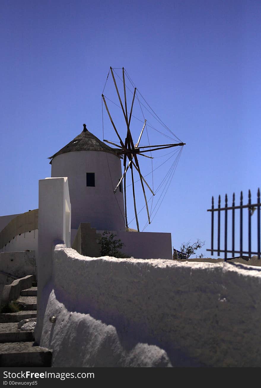 Up to the windmill Santorini Greece