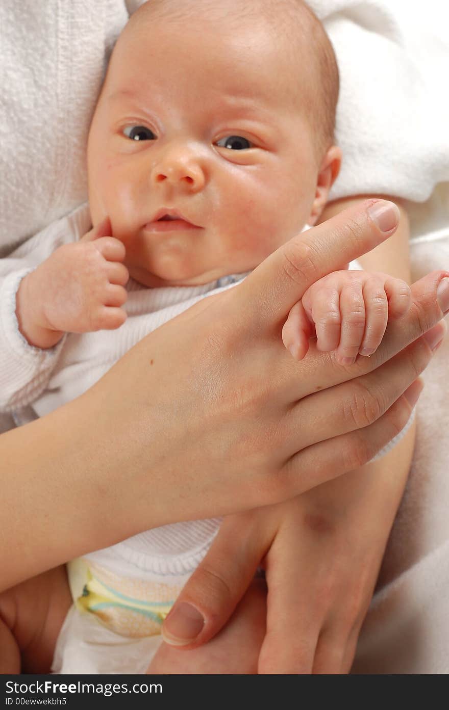 Mother and sweet girl on white background. Mother and sweet girl on white background