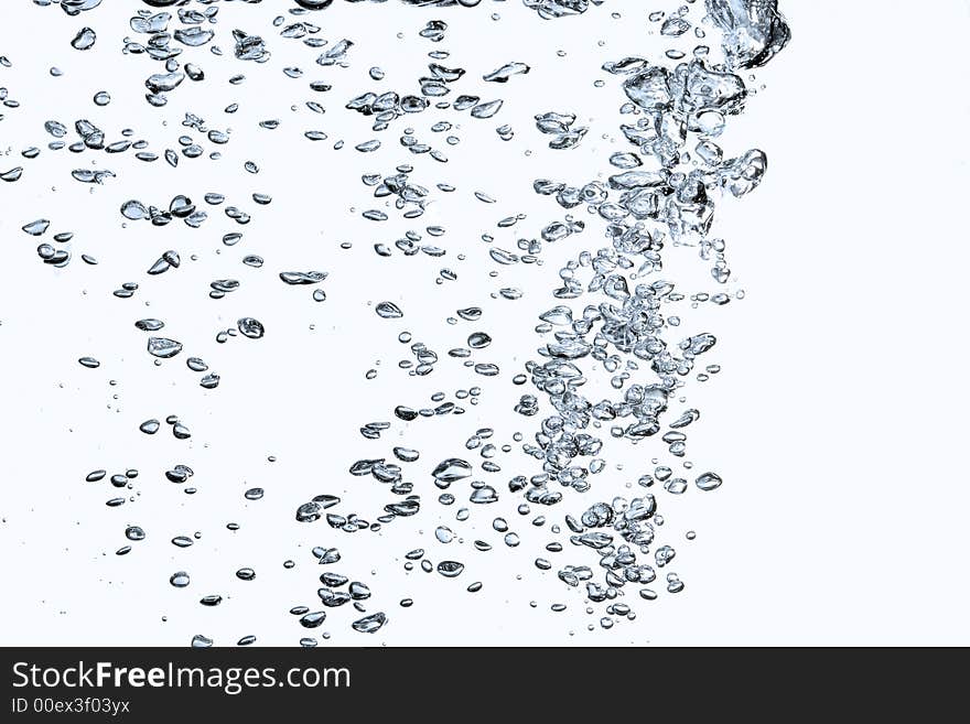 Water bubbles isoleted on light blue background