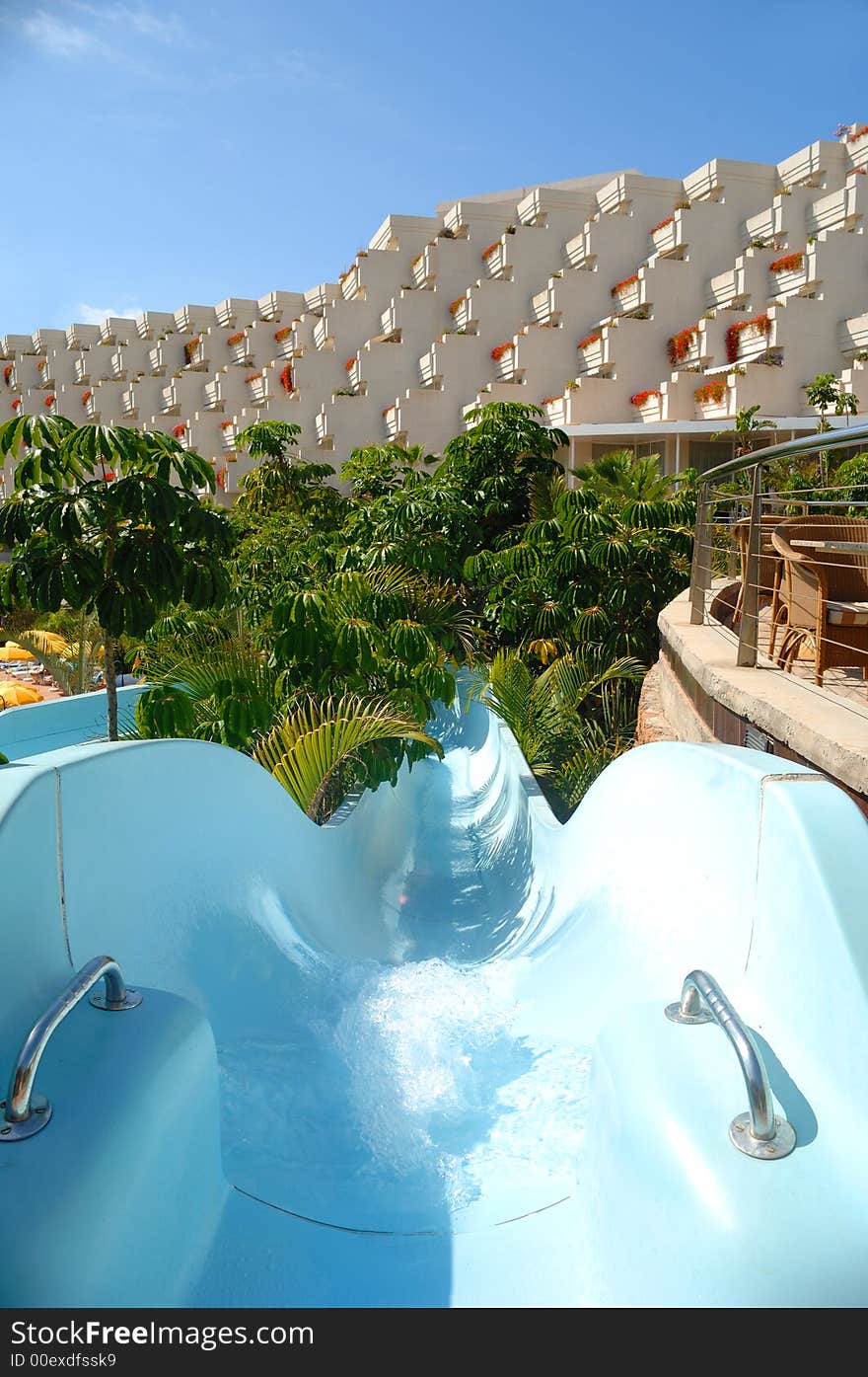 Slide at hotel resort