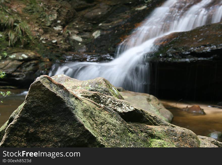 Waterfall base in Blue Mountains, Australia. Waterfall base in Blue Mountains, Australia