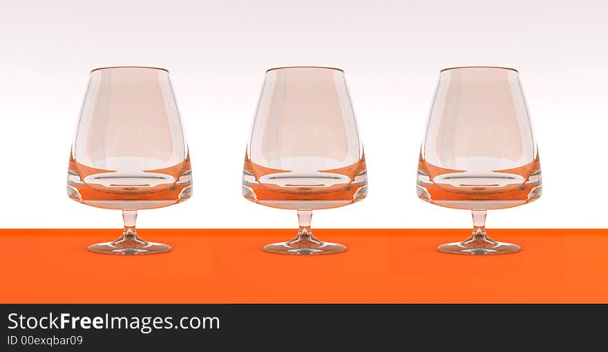 Three unique wine glasses