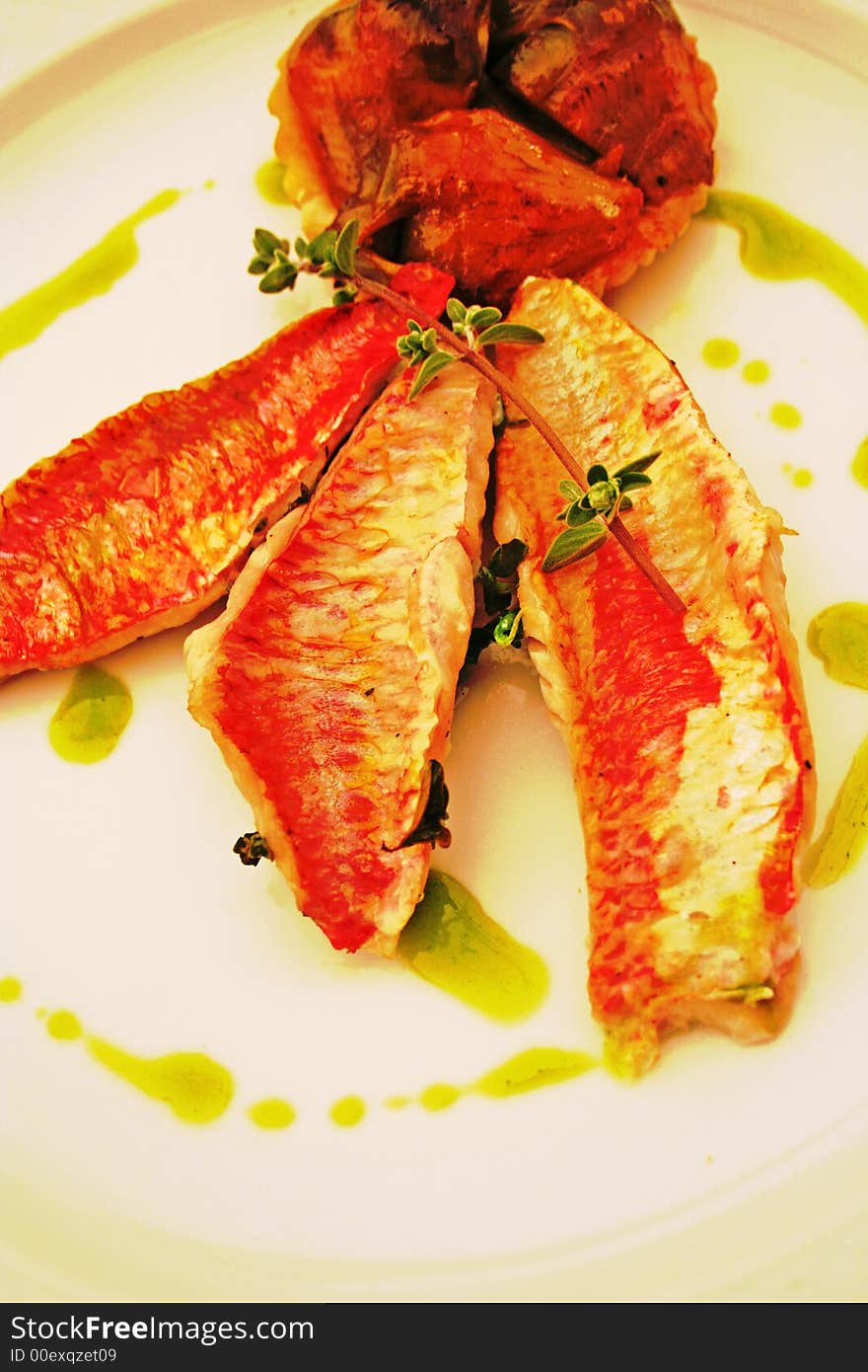 Nouvelles cousine Food style fish, Italy. Nouvelles cousine Food style fish, Italy