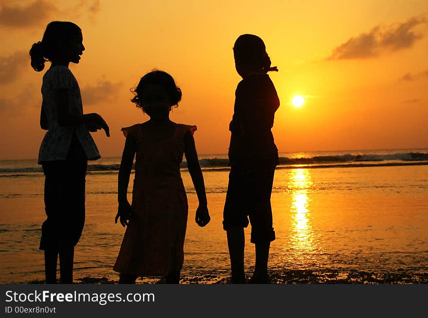 Girls at sunset