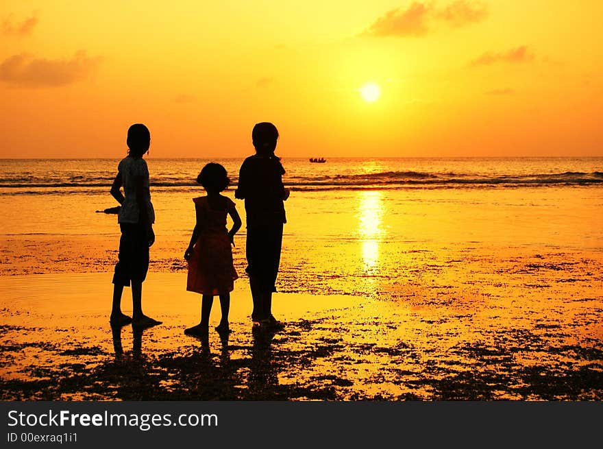 Girls at sunset